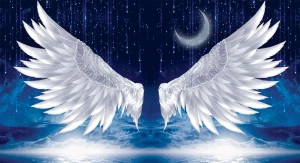 Tranh Cánh thiên thần 3D trắng