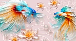 Tranh đôi cá đuôi đẹp