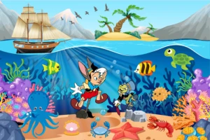 Tranh Pinocchio dưới đại dương