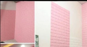Xốp dán tường màu hồng phấn 7mm