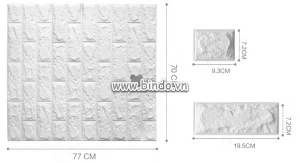 Xốp dán tường màu trắng dày 4mm (70cm x 77cm)