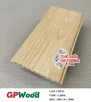 Lam 1 sóng ốp trần, tường nhựa nguyên sinh C2004