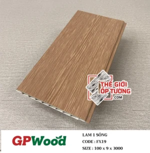Lam 1 sóng ốp trần, tường nhựa nguyên sinh FX19