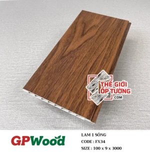 Lam 1 sóng ốp trần, tường nhựa nguyên sinh FX34
