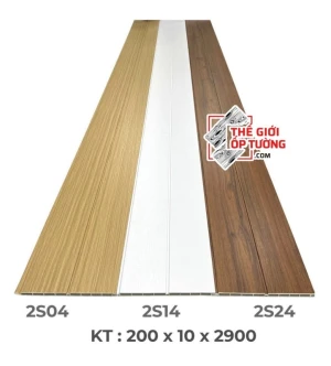 Lam 2 sóng ốp trần, tường nhựa nguyên sinh 2S04-14-24