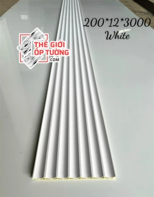 Lam sóng ốp tường bán nguyệt 200x12x3000 màu trắng