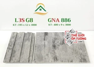 Ốp tường vân gỗ nano và lam sóng đồng màu L3SG8- GNA886