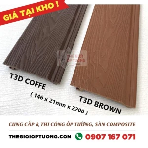 Tấm ốp nhựa ngoài trời T3D - Ốp tường nhựa composite vân gỗ