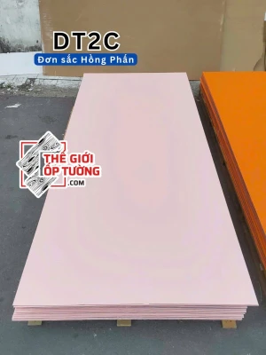Tấm ốp tường đa năng sợi than tre đơn sắc hồng phấn