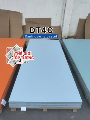 Tấm ốp tường đa năng sợi than tre đơn sắc xanh dương pastel