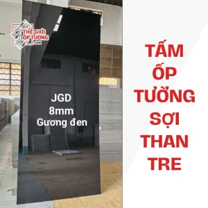Tấm ốp tường đa năng sợi than tre hiệu ứng gương đen 8mm