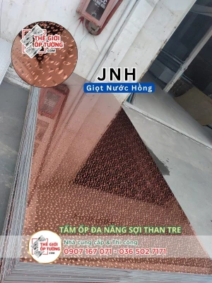 Tấm ốp tường than tre cao cấp giọt nước hồng JNH