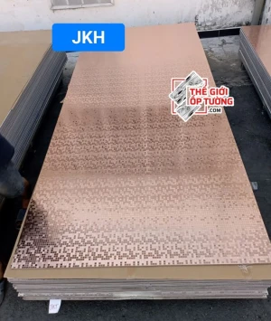 Tấm ốp tường than tre cao cấp lấp lánh hồng JKH