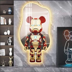 Tranh Đèn Led Tráng Gương Pha Lê Gấu Bearbrick Cao Cấp
