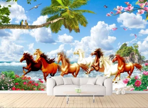 Tranh dán tường 3D Mã đáo thành công  BE094