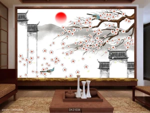 Tranh dán tường Hoa 3D Phong Cách Hiện Đại BE613