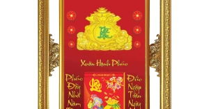 19 Mẫu Lịch Gỗ Cao Cấp 2025 Khung Đôi Vàng Dán Chữ Nổi (56x88 cm) - Xuân Hạnh Phúc