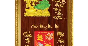 19 Mẫu Lịch Gỗ Chữ Nhỏ Cao Cấp 2025 Khung Đơn Vàng Dán Chữ Nổi (48x73 cm) - Chúc Mừng Năm Mới