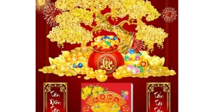 2 Mẫu Cây Phát Tài Phát Lộc - Lịch Treo Tường Laminate Tráng Gương 2026 (40x60 cm)