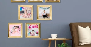 Khung Ảnh Treo Tường Viền Gỗ Sọc Đen Hiện Đại - Trang Trí Tiệc Sinh Nhật 02 (Có In Theo Yêu Cầu)