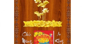 Lịch Hoa Sen Vàng - Lịch Treo Tường Laminate Tráng Gương 2026 (40x60 cm)