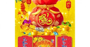 Lịch Túi Tài Lộc Chữ Phúc - Lịch Treo Tường Laminate Tráng Gương 2026 (40x60 cm)