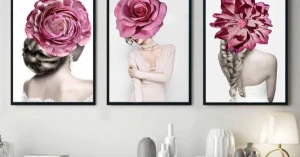 Tranh Canvas Treo Tường Cô Gái Hoa Nghệ Thuật 2
