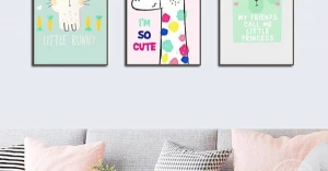 Tranh Canvas Treo Tường Hươu Cao Cổ Sắc Màu