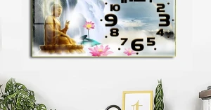 Tranh Đồng Hồ Tráng Gương Treo Tường Phật Giáo (5 mẫu)