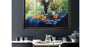 Tranh Gỗ Phù Điêu Treo Tường Đóng Khung Cao Cấp - Hoa Nghệ Thuật 02