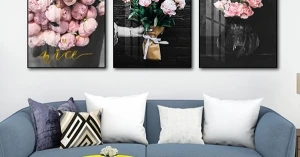 Tranh Treo Tường Hoa Mẫu Đơn Hồng 3