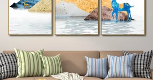 Tranh Treo Tường Hươu Giữa Sông Núi