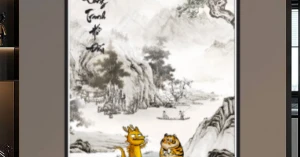 Tranh Treo Tường Long Tranh Hổ Đấu Chế Vui Nhộn