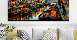 Tranh Treo Tường Nghệ Thuật Sơn Dầu Thành Phố 2