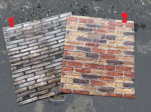 Xốp dán tường gạch cháy