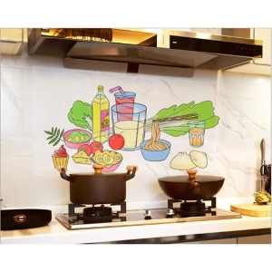 Decal dán bếp nguyên liệu chế biến rau củ quả