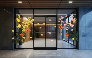 DECAL DÁN KÍNH TRANG TRÍ TẾT MAI ĐÀO KHOE SẮC ĐÓN XUÂN VỀ