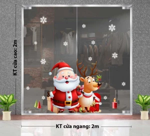 DECAL TRANG TRÍ GIÁNG SINH ÔNG GIÀ NOEL VÀ NGƯỜI BẠN TUẦN LỘC