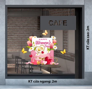DECAL TRANG TRÍ QUỐC TẾ PHỤ NỮ 8-3 THIỆP HOA TULIP