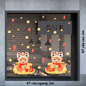 DECAL TRANG TRÍ TẾT ĐÔI RỒNG NHỎ ĐỘI MÃO LÂN