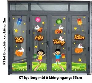 DECAL TRANG TRÍ TẾT TRUNG THU BÉ VUI HỘI TRĂNG RẰM