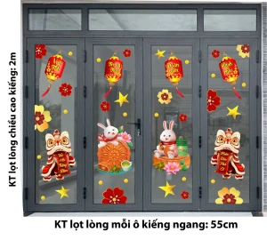 DECAL TRANG TRÍ TẾT TRUNG THU CHO CHUNG CƯ VUI TẾT ĐOÀN VIÊN HẠNH PHÚC