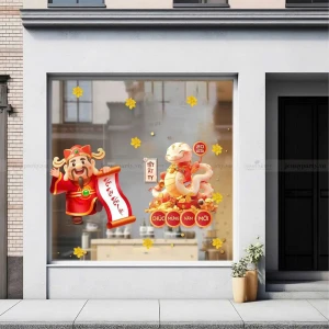 DECAL TRANG TRÍ TẾT XUÂN ẤT TỴ TẤN TÀI TẤN LỘC