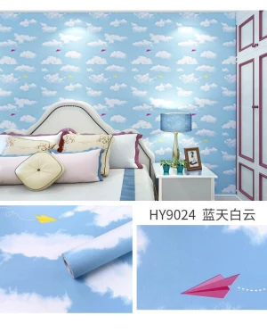 Giấy cuộn bầu trời xanh mây trắng