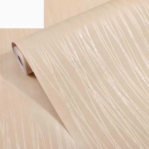 Giấy dán tường có keo 3D sọc vàng