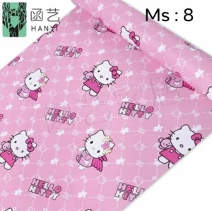 Giấy dán tường có keo Hello Kitty hồng