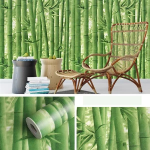 GIấy dán tường có keo rừng tre xanh