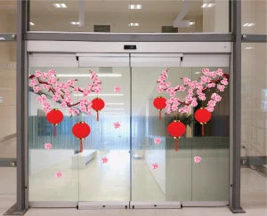 TRANG TRÍ TẾT 2 CÀNH ĐÀO HỒNG VÀ LỒNG ĐÈN ĐỎ