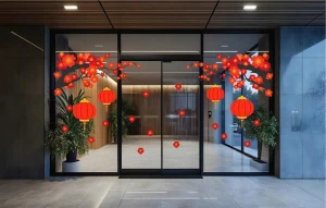 TRANG TRÍ TẾT LỒNG ĐÈN ĐỎ TREO TRÊN CÀNH ĐÀO