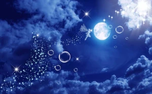 TRANH DÁN TRẦN 3D BẦU TRỜI ĐÊM VÀ TRĂNG SAO